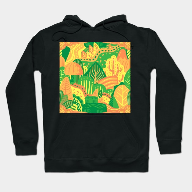 Colorful Zany Nature Doodle Hoodie by PosterpartyCo